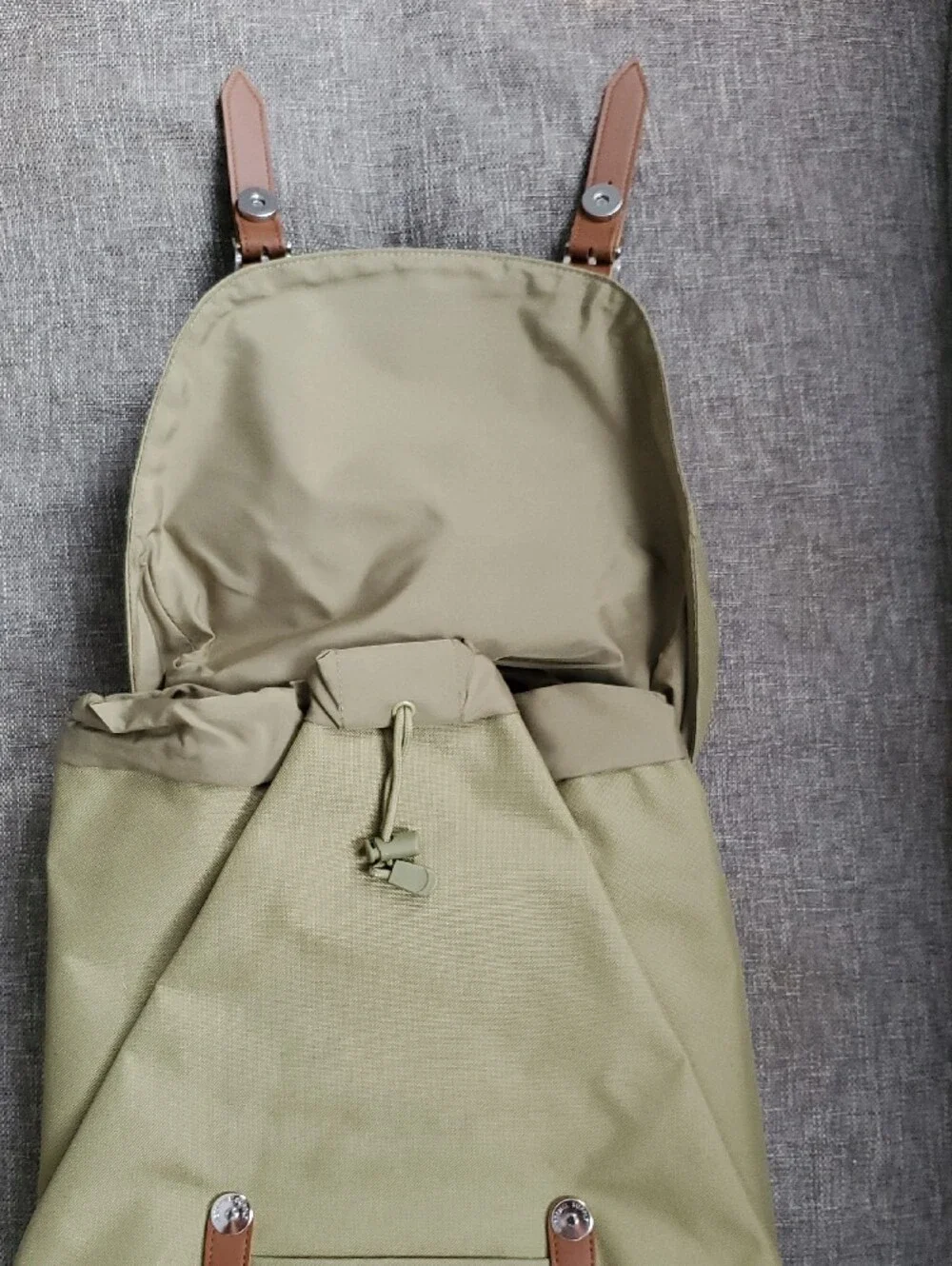 Herschel Supply Company Olive Green Backpack with Brown Straps
